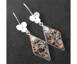 Russian Honey Dendrite Opal Earrings SDE86273 E-1094, 13x25 mm