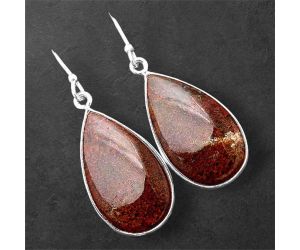 Red Moss Agate Earrings SDE86288 E-1001, 14x24 mm