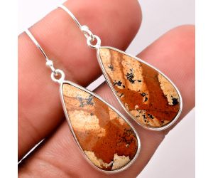 Picture Jasper Earrings SDE86356 E-1001, 12x24 mm