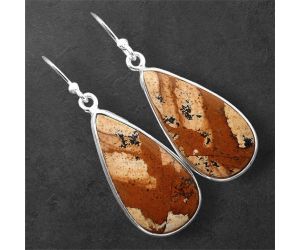 Picture Jasper Earrings SDE86356 E-1001, 12x24 mm