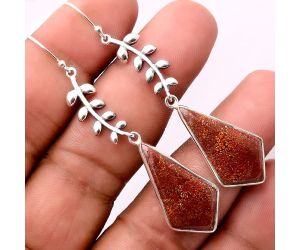 Red Moss Agate Earrings SDE86359 E-1238, 14x27 mm