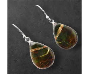 Turkish Rainforest Chrysocolla Earrings SDE86436 E-1001, 15x20 mm