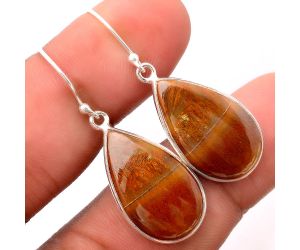 Red Moss Agate Earrings SDE86441 E-1001, 14x23 mm