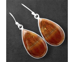 Red Moss Agate Earrings SDE86441 E-1001, 14x23 mm