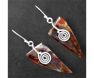 Red Moss Agate Earrings SDE86456 E-1137, 14x31 mm