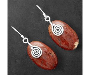 Red Moss Agate Earrings SDE86458 E-1137, 14x23 mm