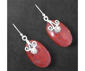 Red Moss Agate Earrings SDE86475 E-1137, 15x23 mm