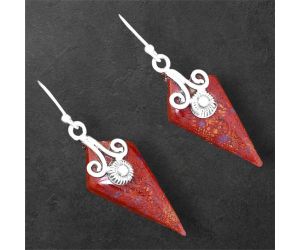 Red Moss Agate Earrings SDE86477 E-1137, 12x26 mm