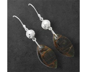 Turkish Rainforest Chrysocolla Earrings SDE86545 E-1031, 12x21 mm