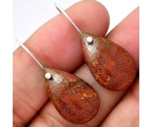 Red Moss Agate Earrings SDE86589 E-1082, 13x22 mm