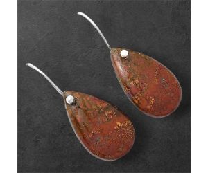 Red Moss Agate Earrings SDE86589 E-1082, 13x22 mm