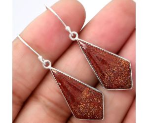 Red Moss Agate Earrings SDE86598 E-1001, 14x27 mm