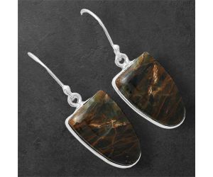 Turkish Rainforest Chrysocolla Earrings SDE86601 E-1001, 12x19 mm