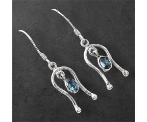 Lab Created London Blue Topaz Earrings SDE86740 E-1041, 4x6 mm