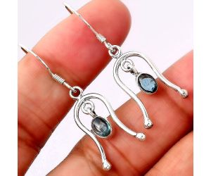 Lab Created London Blue Topaz Earrings SDE86745 E-1041, 4x6 mm