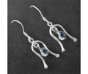 Lab Created London Blue Topaz Earrings SDE86745 E-1041, 4x6 mm