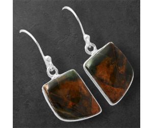 Turkish Rainforest Chrysocolla Earrings SDE86752 E-1001, 12x15 mm