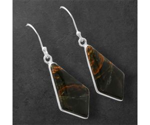 Turkish Rainforest Chrysocolla Earrings SDE86753 E-1001, 12x24 mm