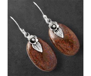 Red Moss Agate Earrings SDE86778 E-1137, 14x22 mm