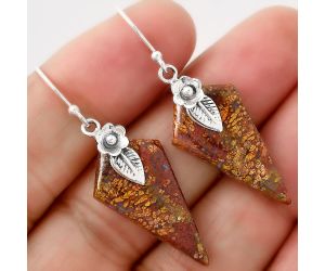 Red Moss Agate Earrings SDE86780 E-1137, 15x27 mm