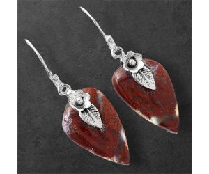 Red Moss Agate Earrings SDE86781 E-1137, 14x22 mm