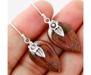 Red Moss Agate Earrings SDE86782 E-1137, 14x24 mm