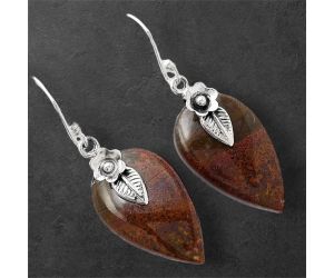 Red Moss Agate Earrings SDE86782 E-1137, 14x24 mm