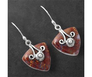 Red Moss Agate Earrings SDE86820 E-1137, 16x16 mm