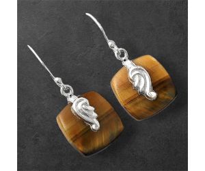 Blue Tiger Eye Earrings SDE86866 E-1137, 16x16 mm