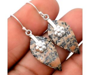 Russian Honey Dendrite Opal Earrings SDE86905 E-1137, 13x25 mm