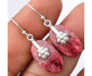 Pink Thulite Earrings SDE86913 E-1137, 12x20 mm