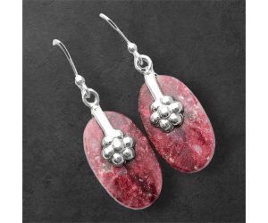 Pink Thulite Earrings SDE86913 E-1137, 12x20 mm