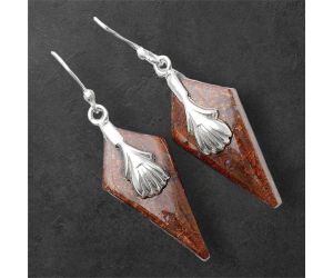 Red Moss Agate Earrings SDE86961 E-1137, 14x28 mm