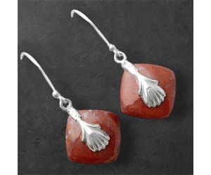 Red Moss Agate Earrings SDE86975 E-1137, 15x15 mm