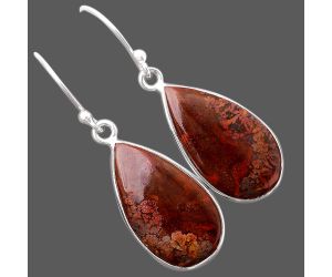 Red Moss Agate Earrings SDE86991 E-1001, 11x20 mm