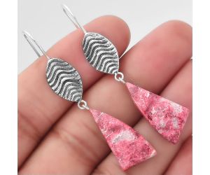 Pink Thulite Earrings SDE87046 E-1203, 12x24 mm