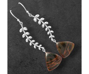 Turkish Rainforest Chrysocolla Earrings SDE87065 E-1238, 14x16 mm