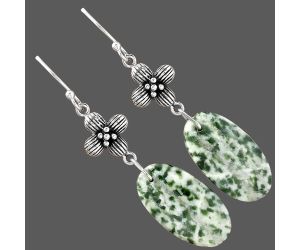 Dioptase Earrings SDE87118 E-1237, 12x22 mm