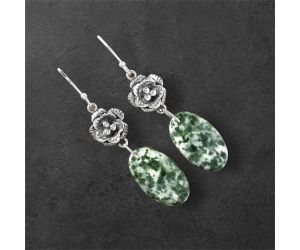 Dioptase Earrings SDE87122 E-1237, 12x21 mm