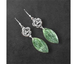 Dioptase Earrings SDE87123 E-1237, 12x24 mm