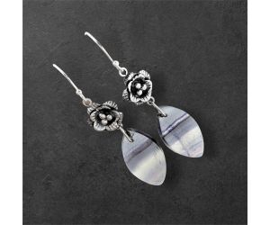 Multi Fluorite Earrings SDE87125 E-1237, 13x25 mm