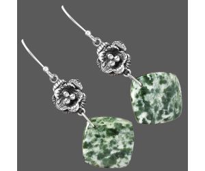 Dioptase Earrings SDE87139 E-1237, 17x17 mm