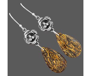 Coquina Fossil Jasper Earrings SDE87143 E-1237, 12x22 mm