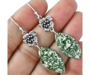 Dioptase Earrings SDE87156 E-1237, 13x25 mm