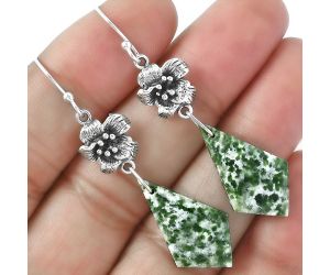 Dioptase Earrings SDE87160 E-1237, 14x24 mm