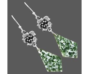 Dioptase Earrings SDE87160 E-1237, 14x24 mm