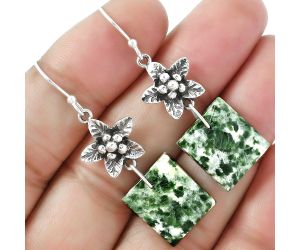 Dioptase Earrings SDE87227 E-1237, 13x15 mm