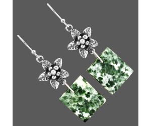 Dioptase Earrings SDE87227 E-1237, 13x15 mm