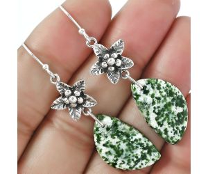 Dioptase Earrings SDE87230 E-1237, 13x22 mm