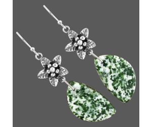 Dioptase Earrings SDE87230 E-1237, 13x22 mm